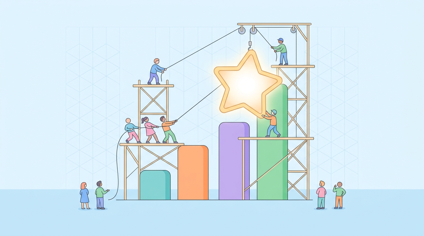 Illustration of a content creation workforce turning inbound signals into outbound campaigns